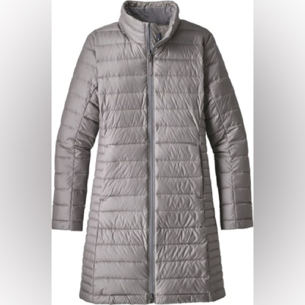 Women's Patagonia Fiona Parka Gray/green Quilted Jacket